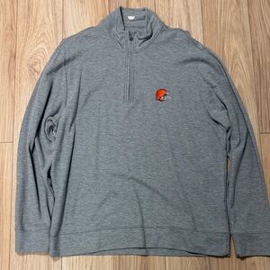 Vineyard Vines Cleveland Browns Gray Zip-Up Men's Sweater